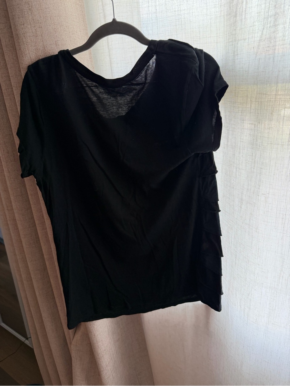 Merona Black Layered Ruffle Tee - Picture 3 of 4